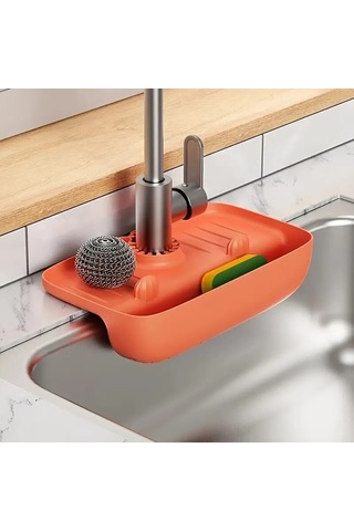 Ev Silikon Lavabo Drenaj Raf Musluk Sıçrama Geçirmez Drenaj Raf