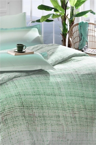 Özdilek Çift Kişilik Yeşil Weave Ranforce Nevresim Takımı Renkli