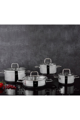 Jumbo Modena 6376 Çelik Tencere Takımı 8 Parça