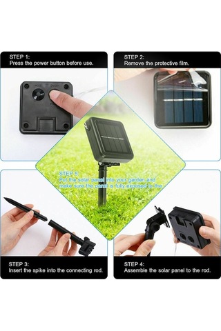 Moly Yeşil Güneş Enerjili Bahçe Partisi Dekorasyon Işığı 20m 200 Led 8 Fonksiyon Ip65 Otomatik Nikel Hidrojen Pil Yeşil