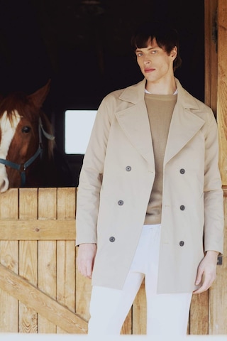 DeFacto Slim Fit Dar Kesim Düğmeli Kemerli Trençkot D5528AX25SPBG193 Bej