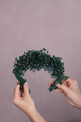 FdayAksesuar En Güzel Gelinlere Özel Capella Kumaş Çiçek Motifli Gelin Kına Tacı FRDY31649