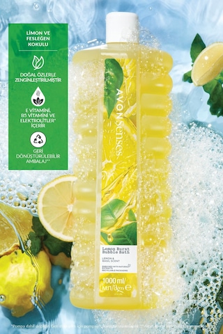 Senses Lemon Burst Limon Ve Reyhan Kokulu Banyo Köpüğü 1 Lt. Üçlü Paket Fresh