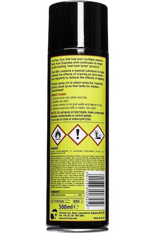 Carplan Tyre Slik Lastik Parlatıcı Koruyucu Sprey 500ml Siyah