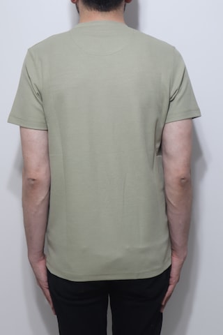 Santa Dmctekstil Erkek Tshirt-1111-1435 Düz Spor Kesim Rahat Kalıp Bisiklet Yaka T-shirt Yeşil