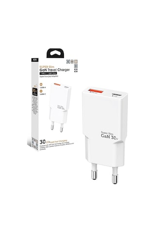 30w Gan Süper İnce Hızlı Şarj Adaptörü 1xusb 1xtype-c Pd 30