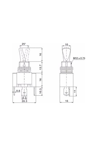 Be-151b 12mm Asw Kırmızı Ledli Toggle Swıtch 12v 30a Anahtar