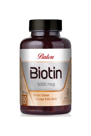 Balen Biotin 300 MG Takviye Edici Gıda 60 Tablet