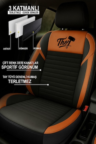 Thor Tay Tüyü Oto Koltuk Kılıfı Opel-corsa-astra-vecta Uyumlu Taba