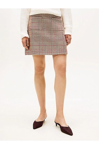 Tommy Hilfiger Kadın Seansonal Texture Mini Etek Gri