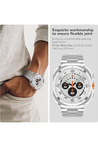 Samsung Galaxy Uyumlu Watch 7 Ultra 47mm Kordon Klipsli Metal Kordon 04 +kısaltma Aparatı
