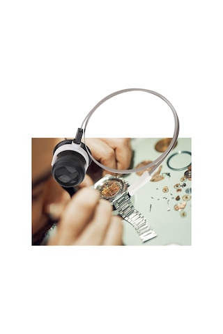 Folinda Saat Tamiri İçin 5x Büyütec, Başlıklı Gözlük, Ellerden Bağımsız, Hafif Ve Dayanıklı, Saatçi Gereci