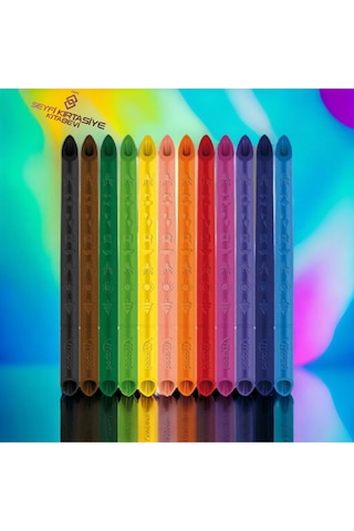 Color Pep's İnfinity Mum Boya 12 Renk 10 Kat Daha Uzun Ömürlü Maped Çok Renkli