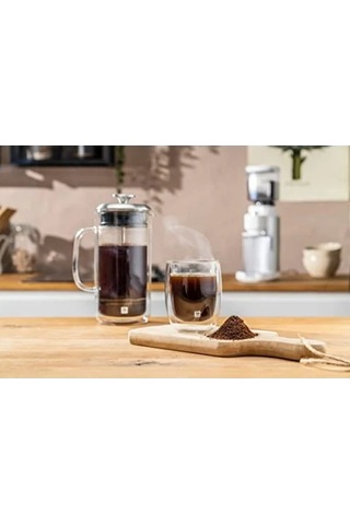 750 Ml Kapasiteli Çift Camlı French Press Açık Mavi