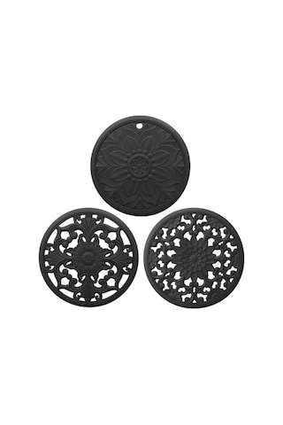 Suntek Magideal 3/set Isı Yalıtımlı Silikon Sıcak Pedler Tezgah Siyah