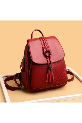 Lichen Püskül Kadın Sırt Çantaları Tasarımcı Yüksek Kaliteli Siyah