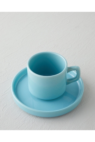 English Home Coastal Bliss Seramik 4 Parça 2 Kişilik Çay Fincanı Takımı 184 Ml Açık Mavi Açık Mavi