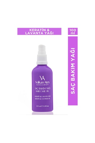 Volkan Ates Natural & Beauty Lavanta Yağlı & Keratinli Saç Bakım Yağı Cam Şişe 100 Ml