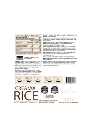 Rice Cream Pirinç Kreması Çikolata Aromalı 1000g 20 Servis
