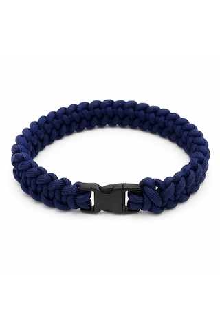 Pawroots El Yapımı Paracord Köpek Tasması Dayanıklı Örgü Gezdirme Tasması Orta Ve Büyük Irklar İçin Koyu Mavi