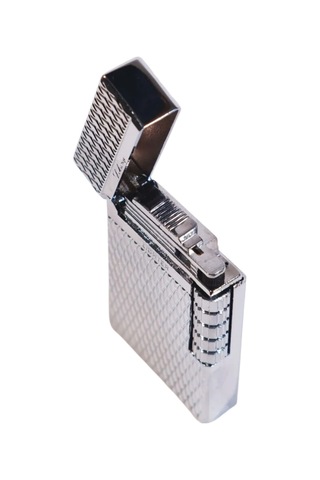 Black Martin Soft Flame Desenli Gümüş Metal Çakmak - Tr9278