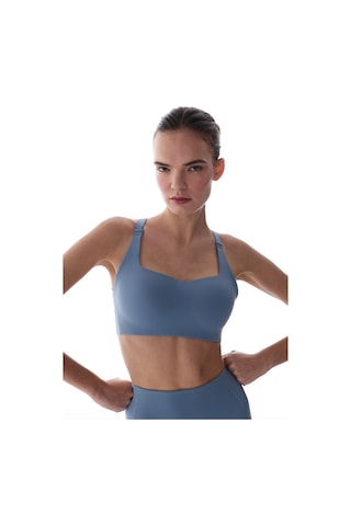 Penti Mavi Stretch360 Orta Destek Çapraz Sırt Detaylı Kaydırmaz Askılı Cross Back Spor Sütyeni