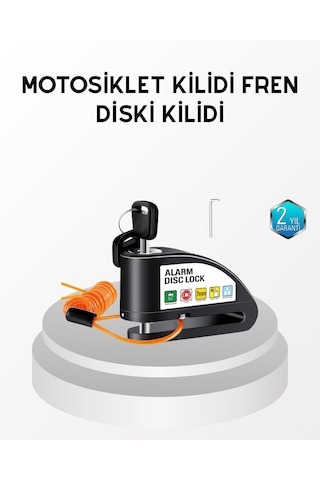 Anti - 772 - Lık 110 Db Alarm Disk Fren Kilidi Suya Dalı Çelik - Glblseme - Güvenlik Kilidi