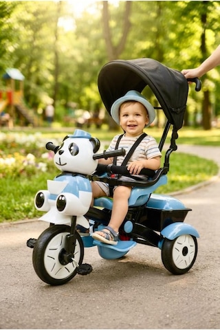 Sevimli Little Panda Müzikli Ve Ebeveyn Kontrollü Çocuk Bisikleti / Tricycle Çok Renkli