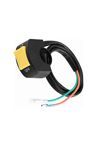 Geeroyoo Motosiklet 22mm Direksiyon Led Far Açma-kapama Anahtarı Sarı Düğme - Evrensel Uyumlu, Dayanıklı Plastik Kasa