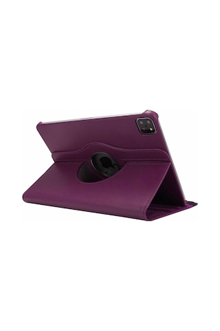 Apple Uyumlu iPad, Pro 4. Nesil M2 2022 11 Inç 360 Dönebilen Uyku Modlu Standlı Pu Deri Kapaklı Kılıf Kılıf