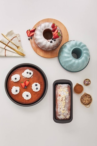 Karaca  Multichef Valente Karbon Çelik 3 Parça Kek Kalıbı Seti Green