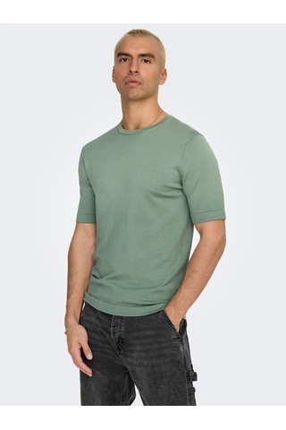 Only & Sons Erkek Düz Basic Yeşil T-shirt-22022928