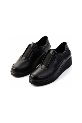 Siyah Hakiki Deri Kadın Casual Ayakkabı K01809034003 Siyah