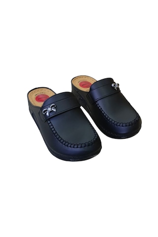 Stil Shoes Sera Kadın Anatomik Kapalı Terlik Ortopedik Yumuşak Poli Taban Anne Terlik 1503 Siyah