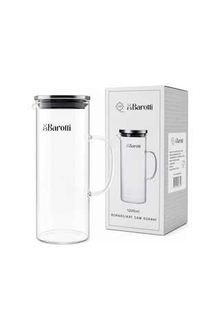 Barotti Dmr-9039 Metal Kapaklı Borosilikat Cam Sürahi 1200 Ml- 12'li Paket