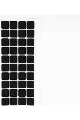 Furndiy Kendinden Yapışkanlı Kare Keçe 20 Mm X 20 Mm Siyah 40 Parça Siyah