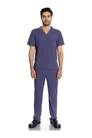 Unisex Likralı Duman Gri Scrubs