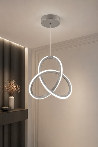 Azora Led Sarkıt Avize Beyaz Işık Gri
