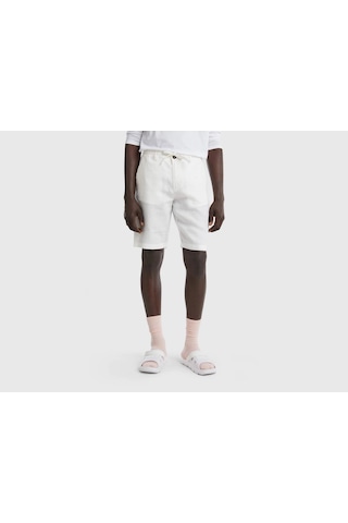 United Colors of Benetton Unıted Colors Of Benetton Keten Erkek Şort 4agh59578 Beyaz