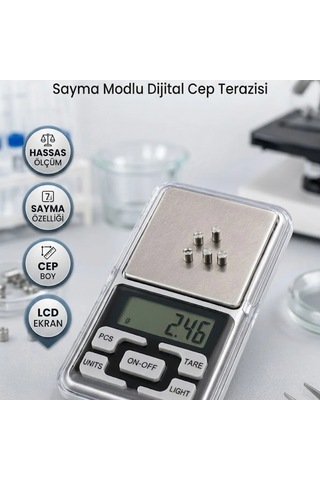 Hassas Dijital Cep Terazisi 300 G Sayma Modlu, 5 Birimli, Tare Fonksiyonlu Renkli