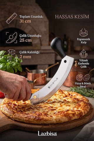 İncisive Serisi Mutfak Bıçak Seti Pide Börek Pizza Bıçağı Salata Kıyma Bıçağı 2 Li Set Mft-2547x Siyah