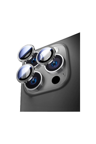 Apple Uyumlu iPhone 17 Pro Wiwu Lens Guard Metal Kamera Lens Koruyucu Siyah