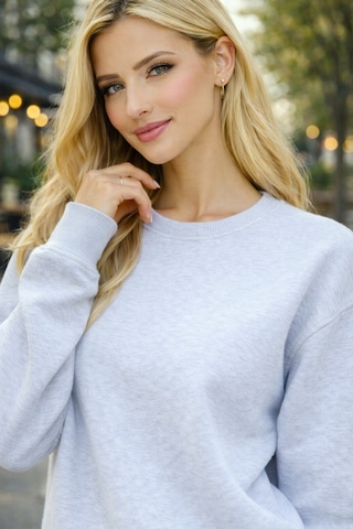 Buyolog Kadın Oversize Premium 3 İplik Şardonlu Sweatshirt Gümüş