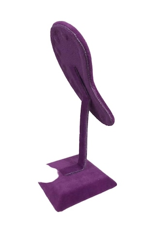 Süet Kumaş Mor Renk 15/5cm Ayaklı Küpe Sergileme Dekoru