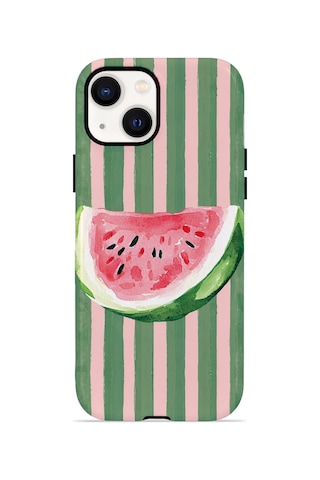 Apple iPhone Uyumlu 13 Vorian Çift Katmanlı Magsafe Kılıf Watermelon Postcard
