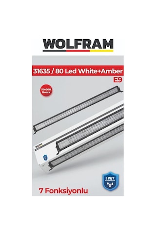 Wolfram 10v-30v Led Bar Off-road Beyaz-turuncu Çakarlı Çakar Tepe Lamba 7 Fonksiyonlu 137 Cm E9