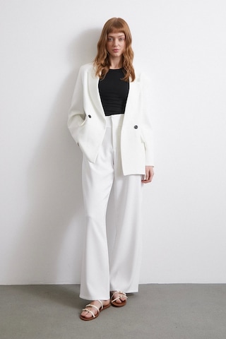 Never More Bel Detaylı Wide Leg Pantolon Ekru Ekru