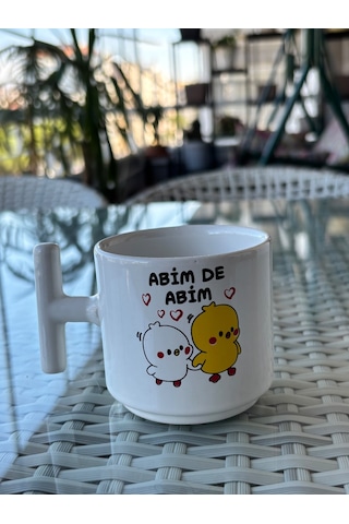 Abim De Abim Yazılı Seramik Kupa Komik Bardak 7 Cm Çok Renkli Abim De Abim Yazılı Seramik Kupa Komik Bardak 7 Cm Çok Renkli