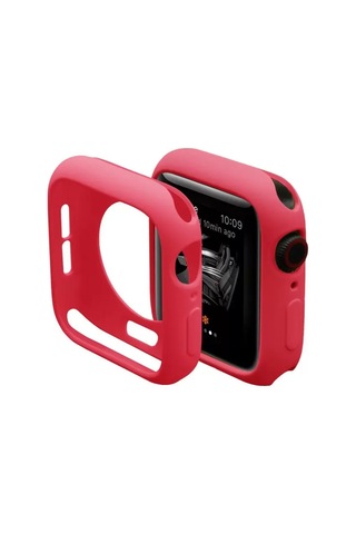 Newface Apple Watch Uyumlu 40mm Silikon Alt Kasa - Kırmızı Arka Kapak