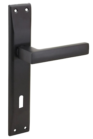 Kare Aynalı Kapı Kolu Oda Siyah 1 Takım 2 Adet Arkalı/önlü